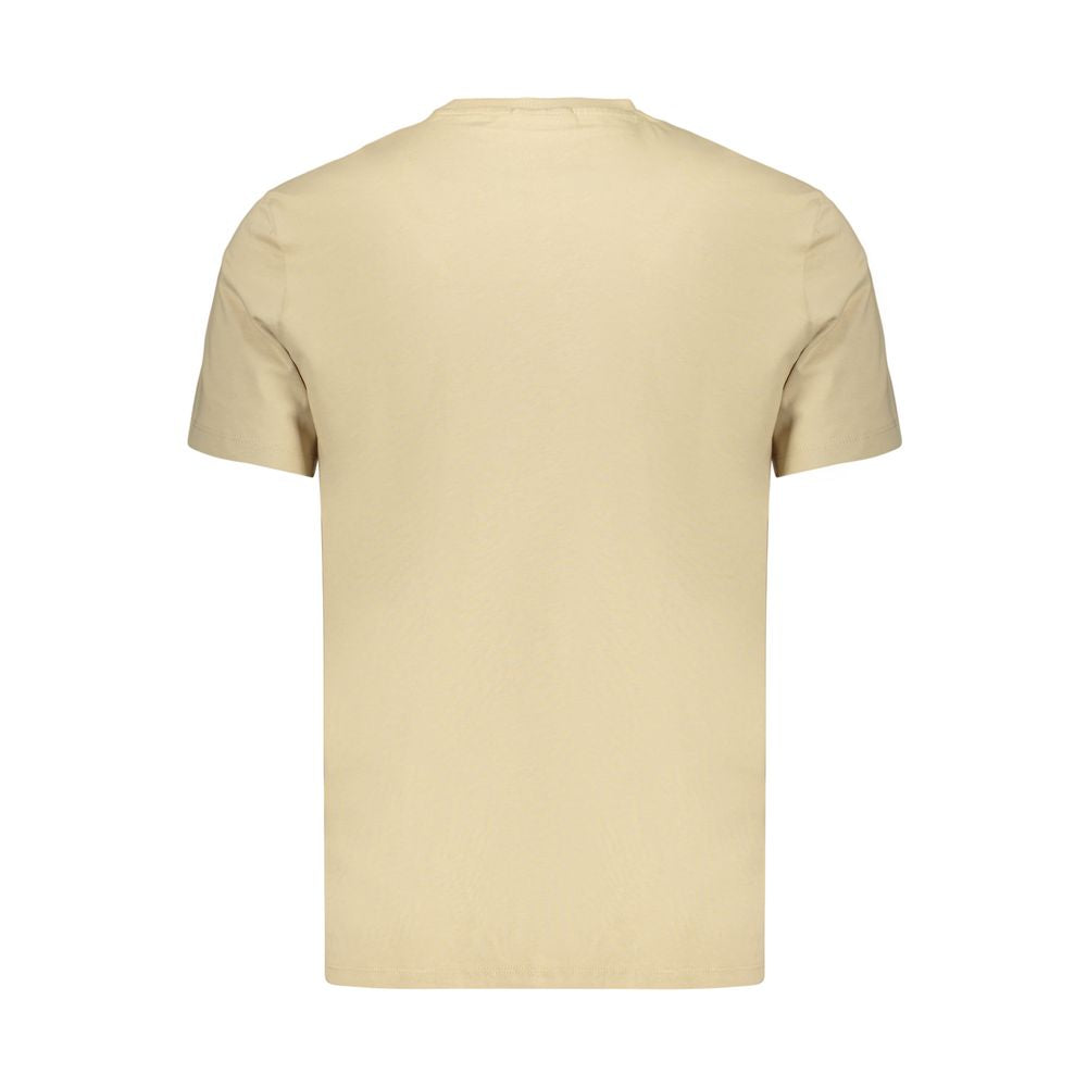 Beige Baumwoll-T-Shirt für Herren