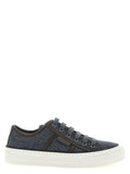 Graue Low-Top-Sneaker aus reiner Schurwolle