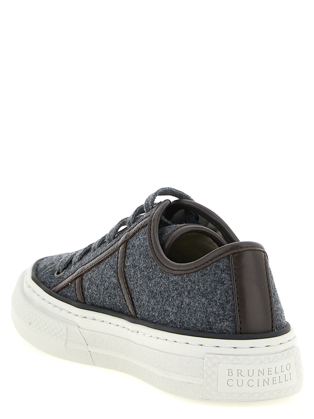 Graue Low-Top-Sneaker aus reiner Schurwolle