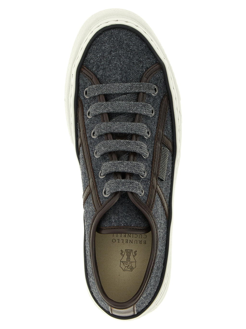 Graue Low-Top-Sneaker aus reiner Schurwolle