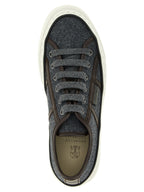 Graue Low-Top-Sneaker aus reiner Schurwolle