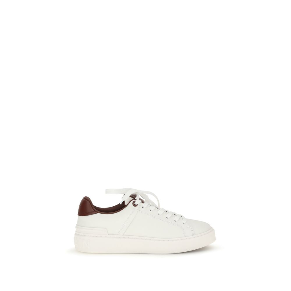 Weiße Kalbsleder Bos Taurus Athletic Sneaker Balmain