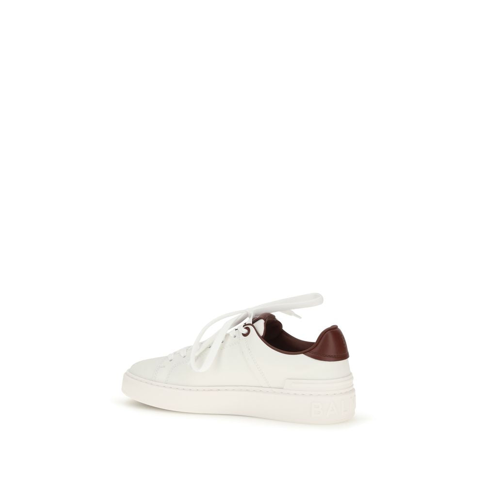 Weiße Kalbsleder Bos Taurus Athletic Sneaker Balmain