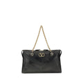 Schwarze Lammleder Schultertasche Ovis Aries Aries