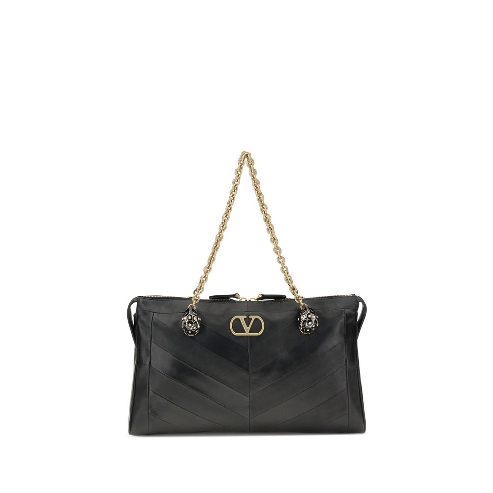 Schwarze Lammleder Schultertasche Ovis Aries Aries