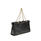 Schwarze Lammleder Schultertasche Ovis Aries Aries