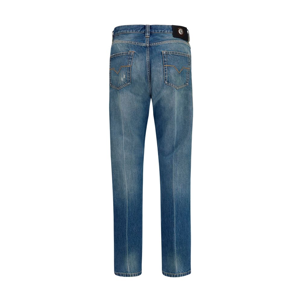 Blaue Jeans aus Baumwolle im geraden Schnitt
