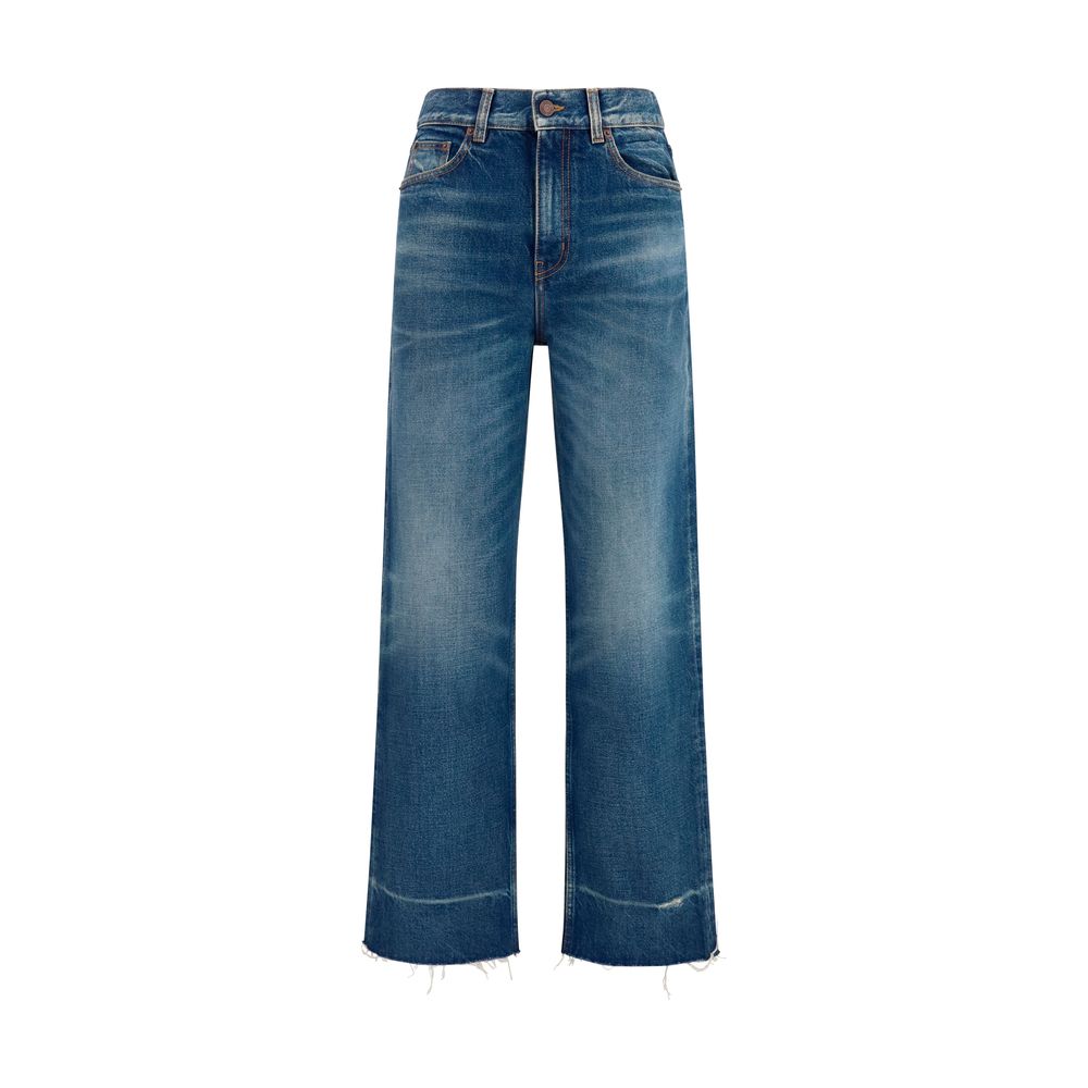 Blaue Bootcut-Jeans aus Baumwolle Chloé