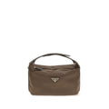 Braune Schultertasche aus recyceltem Polyamid