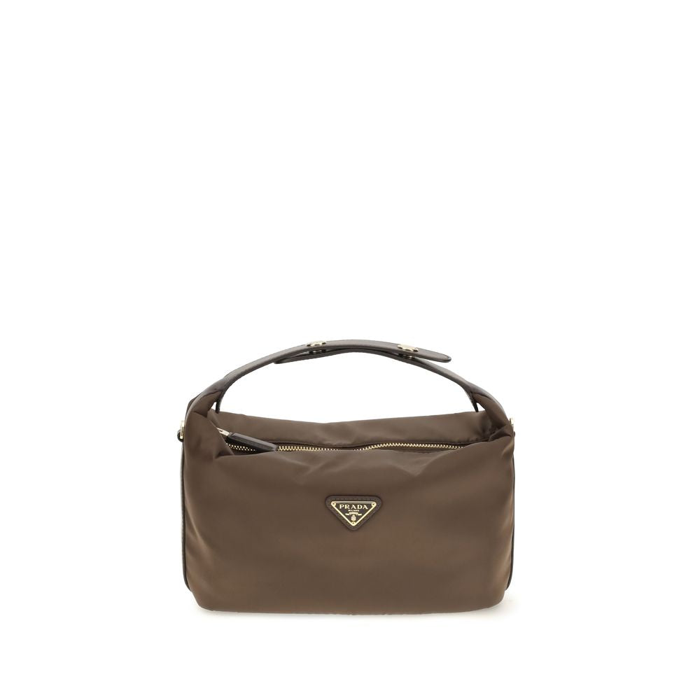 Braune Schultertasche aus recyceltem Polyamid