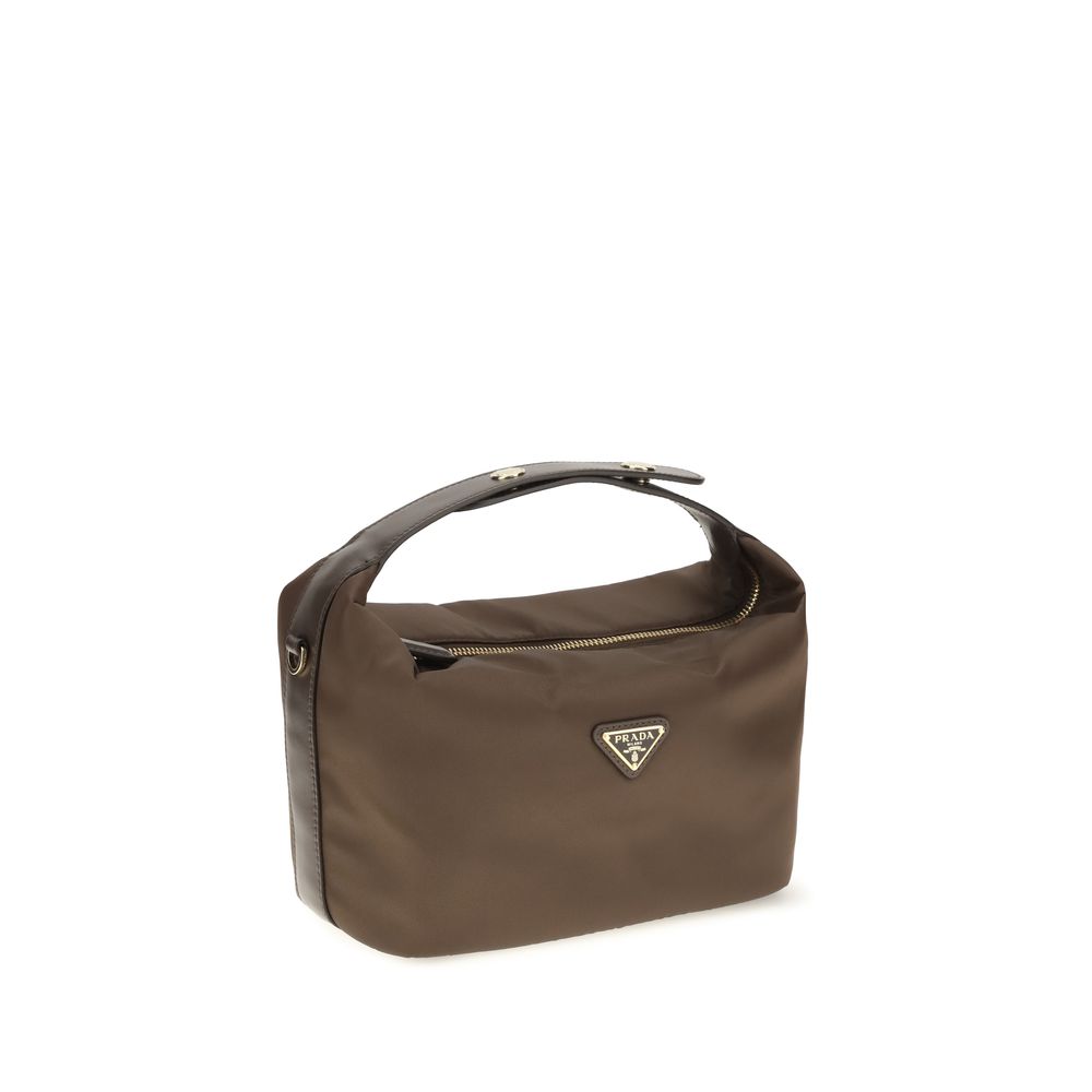 Braune Schultertasche aus recyceltem Polyamid