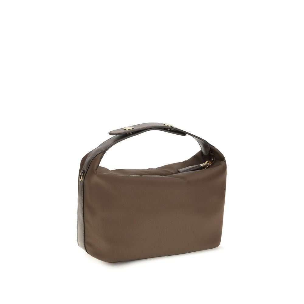 Braune Schultertasche aus recyceltem Polyamid