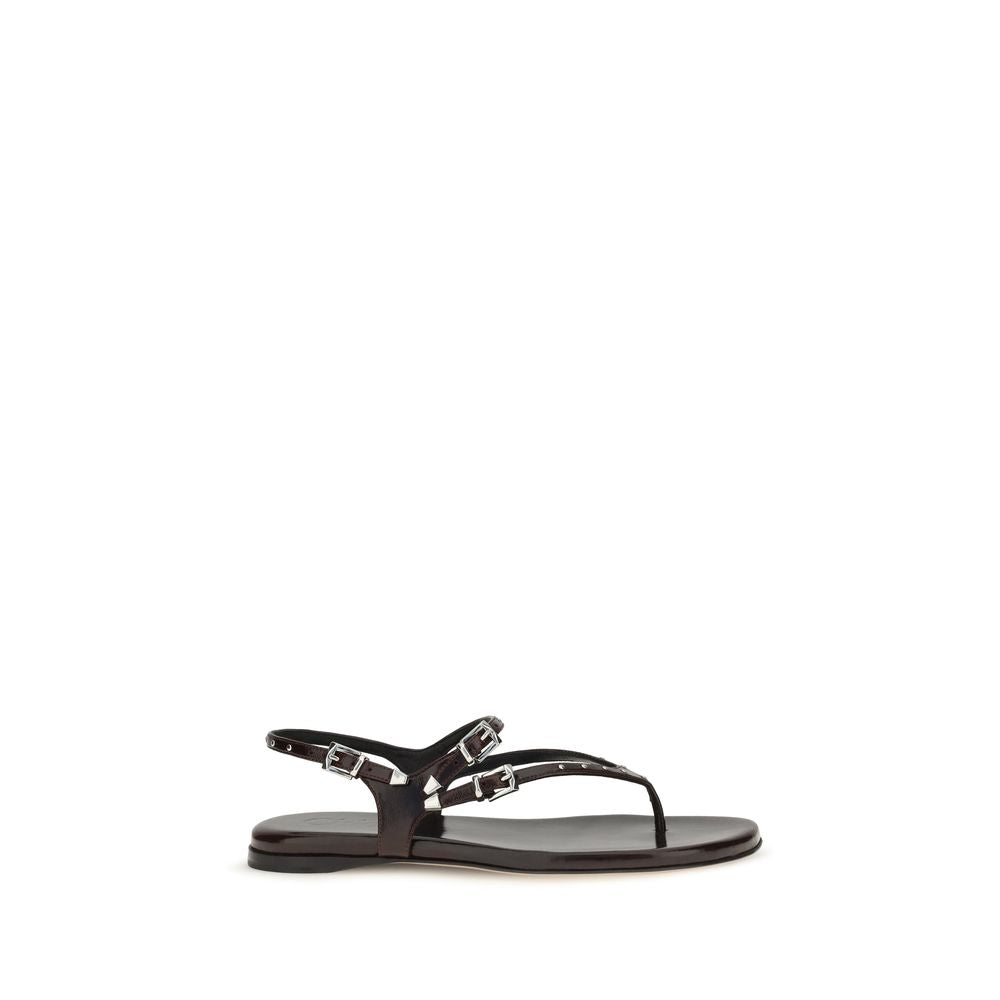 Schwarze Bos Taurus Kalbsleder-Sandalen