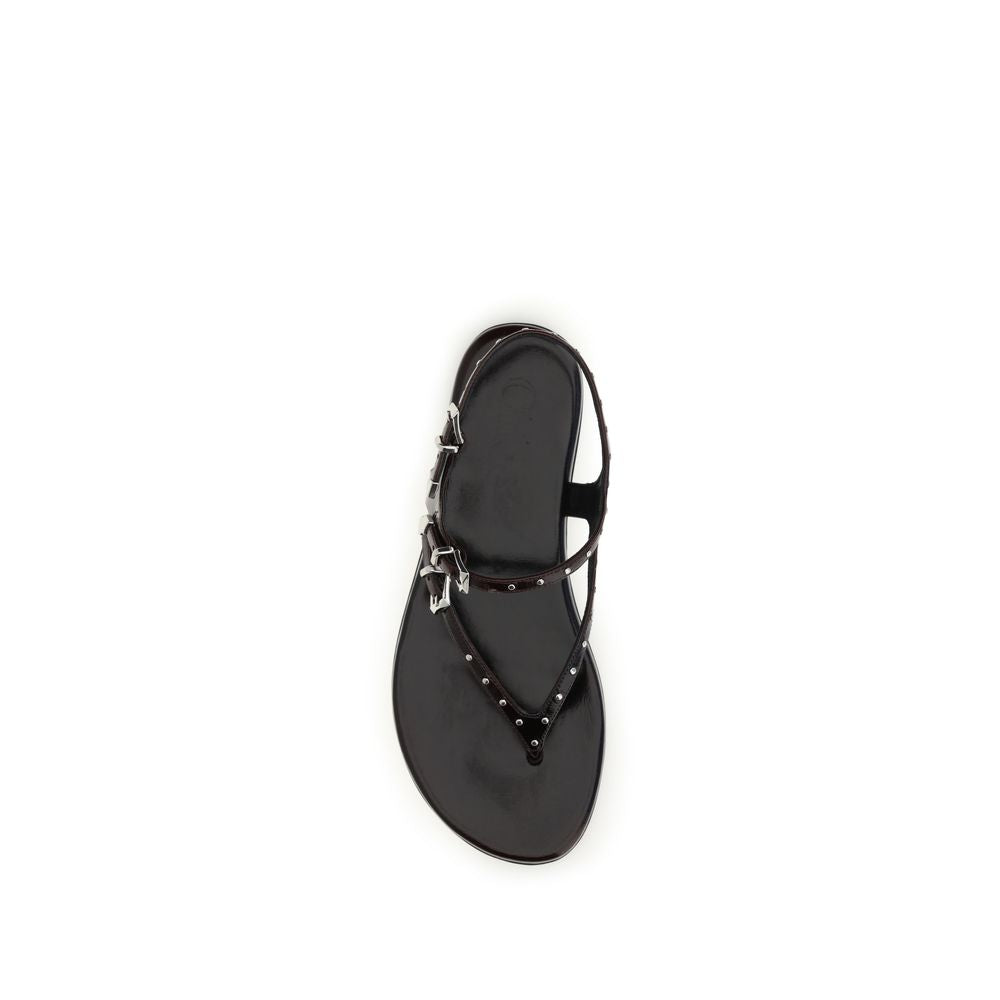 Schwarze Bos Taurus Kalbsleder-Sandalen