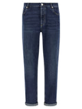 Blaue Jeans aus Baumwolle im geraden Schnitt