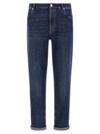 Blaue Jeans aus Baumwolle im geraden Schnitt