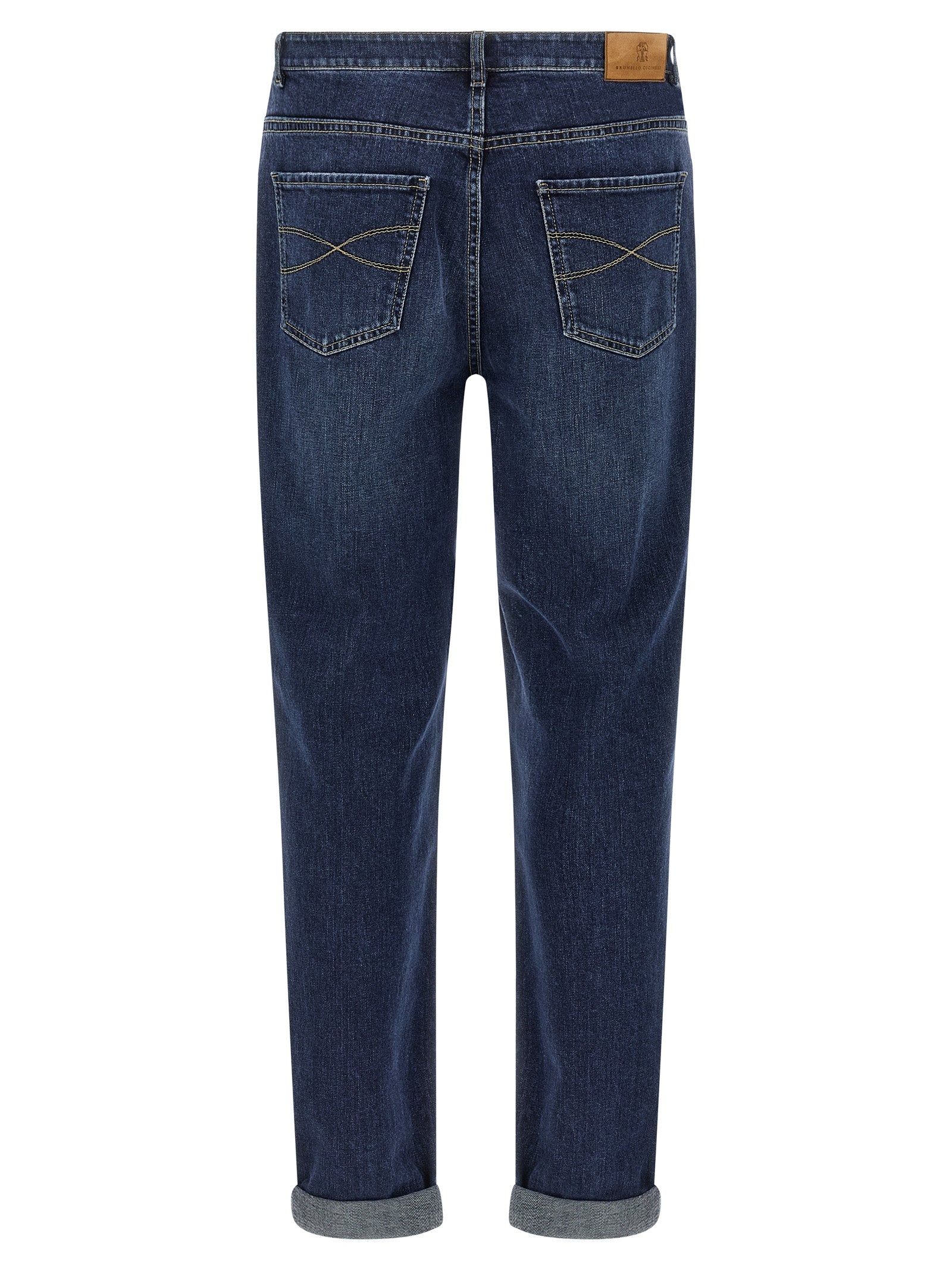 Blaue Jeans aus Baumwolle im geraden Schnitt