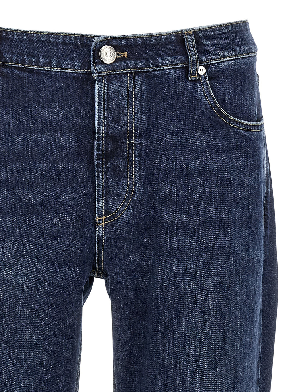 Blaue Jeans aus Baumwolle im geraden Schnitt