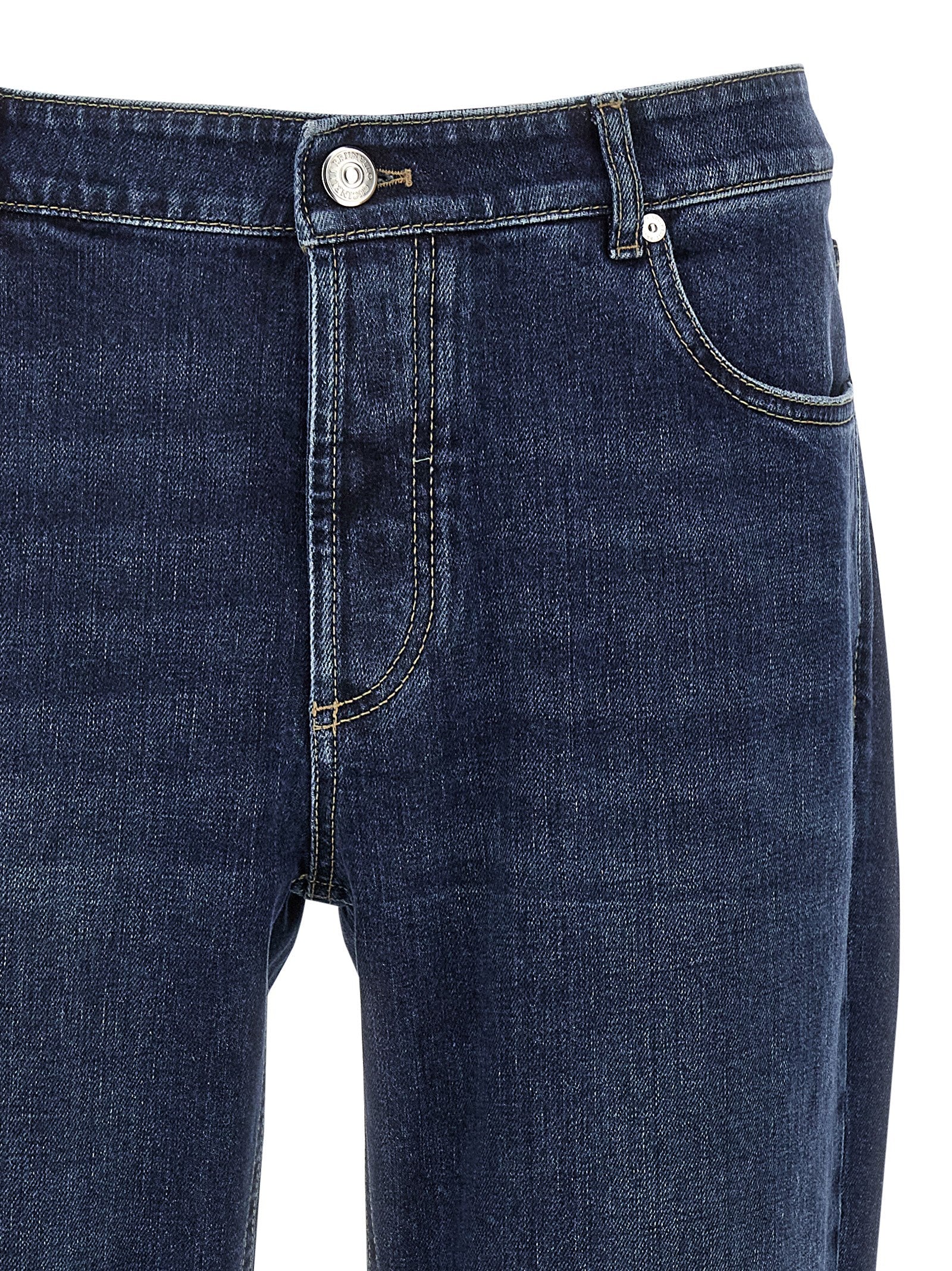 Blaue Jeans aus Baumwolle im geraden Schnitt