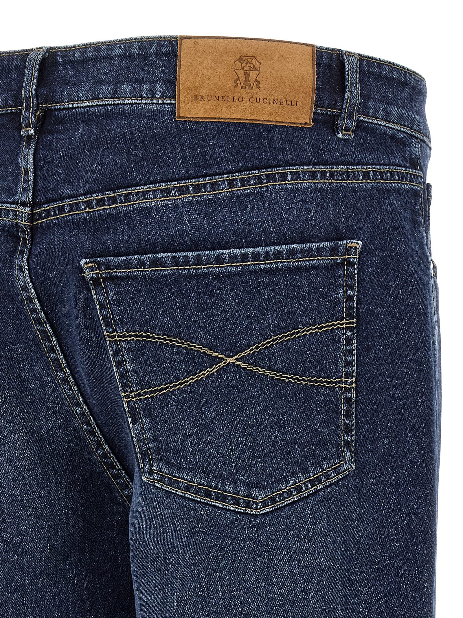 Blaue Jeans aus Baumwolle im geraden Schnitt