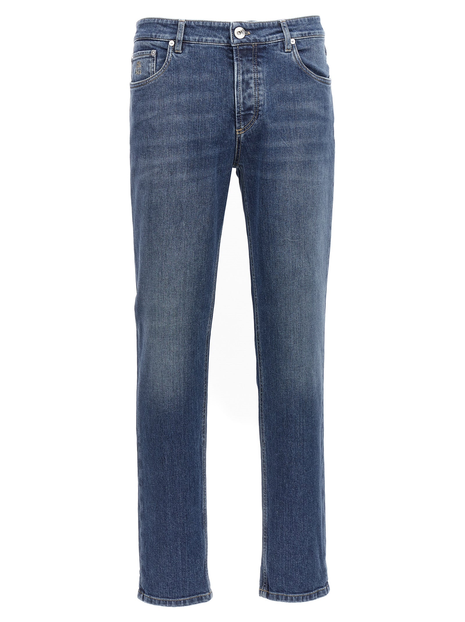 Blaue Baumwoll-Jeans im Slim Fit