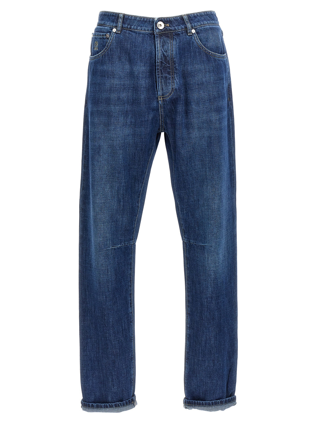 Blaue Baumwolljeans im Relaxed Fit