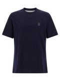 Blaues Baumwoll-T-Shirt