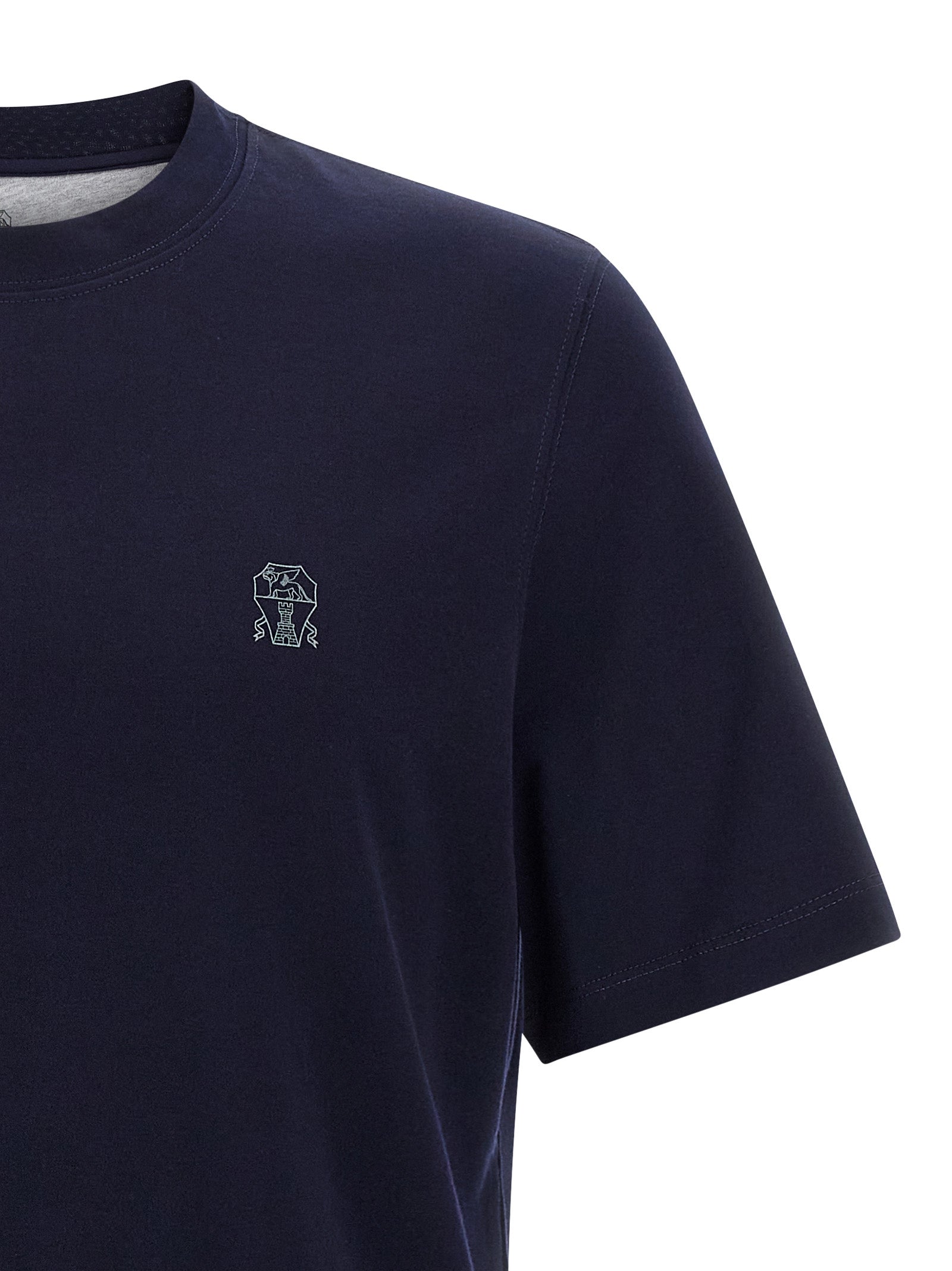 Blaues Baumwoll-T-Shirt