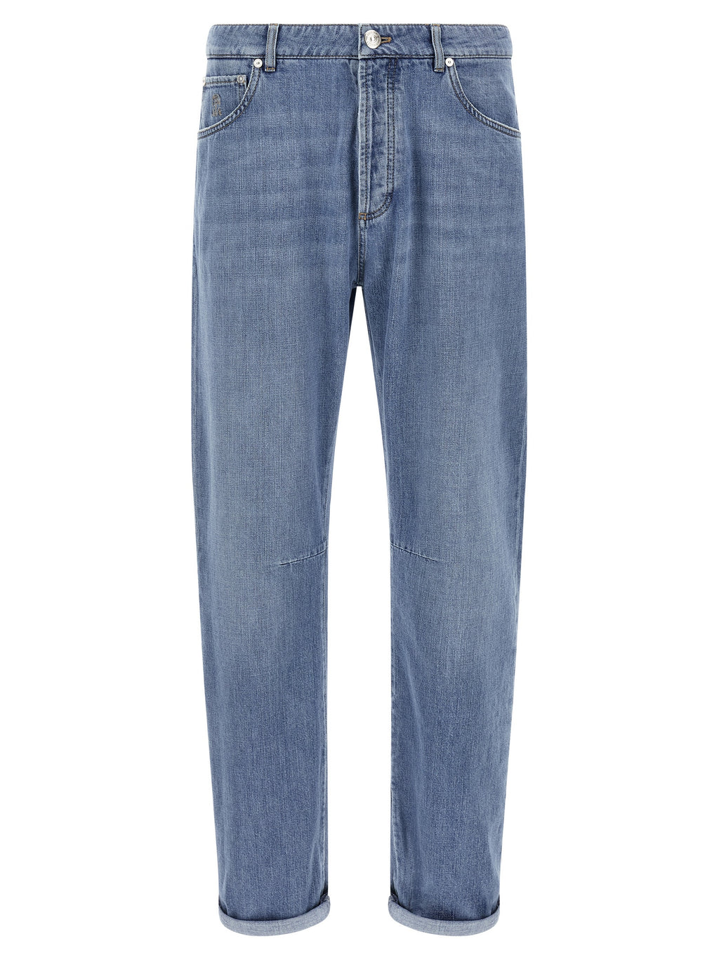 Blaue Jeans aus Baumwolle im geraden Schnitt