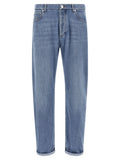 Blaue Jeans aus Baumwolle im geraden Schnitt