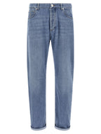Blaue Jeans aus Baumwolle im geraden Schnitt