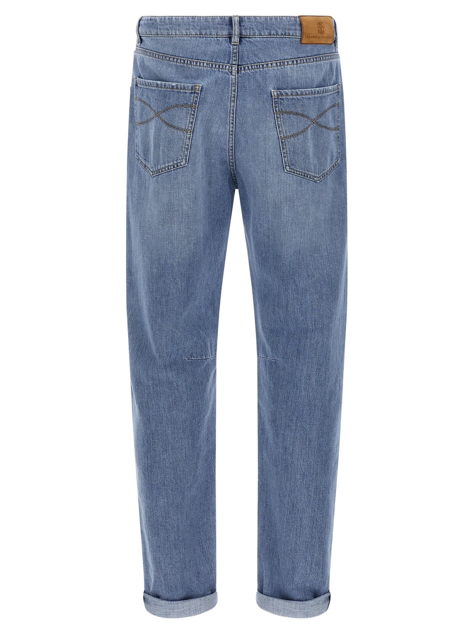 Blaue Jeans aus Baumwolle im geraden Schnitt