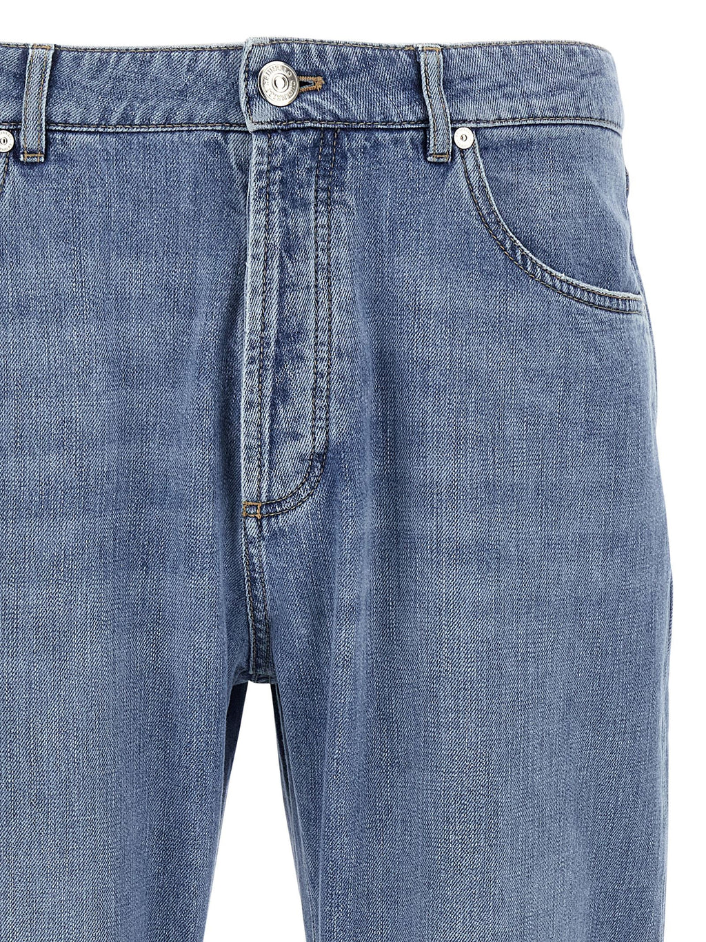 Blaue Jeans aus Baumwolle im geraden Schnitt