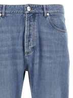 Blaue Jeans aus Baumwolle im geraden Schnitt