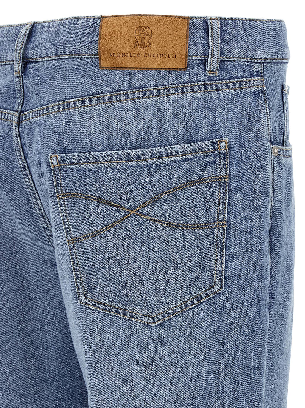 Blaue Jeans aus Baumwolle im geraden Schnitt