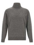 Grauer Kaschmir-Strickjacke