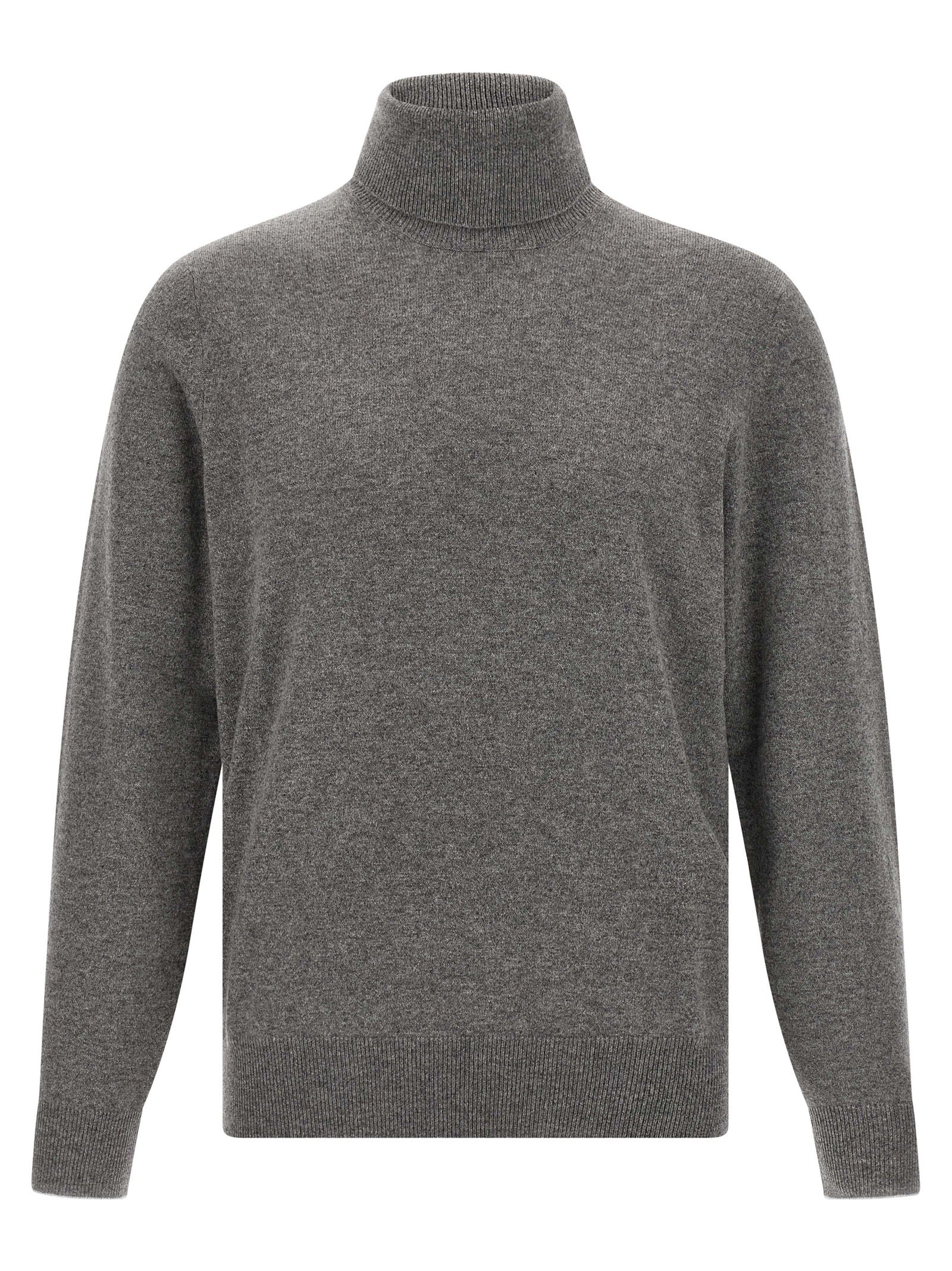 Grauer Kaschmir-Strickjacke