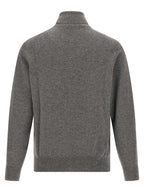 Grauer Kaschmir-Strickjacke