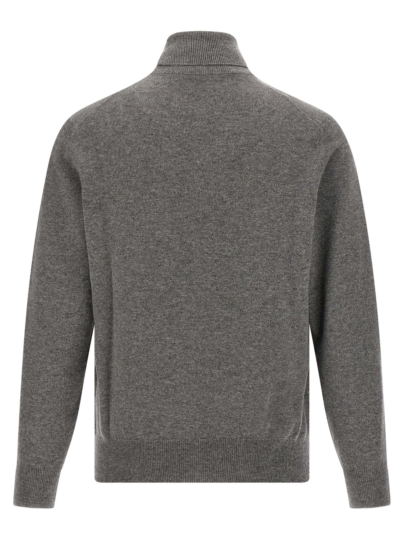 Grauer Kaschmir-Strickjacke