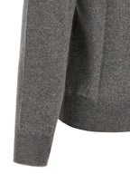 Grauer Kaschmir-Strickjacke