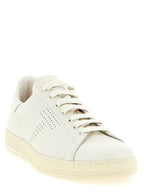 Weiße Low-Top-Sneaker aus Leder
