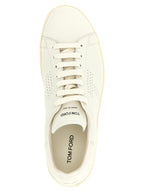 Weiße Low-Top-Sneaker aus Leder