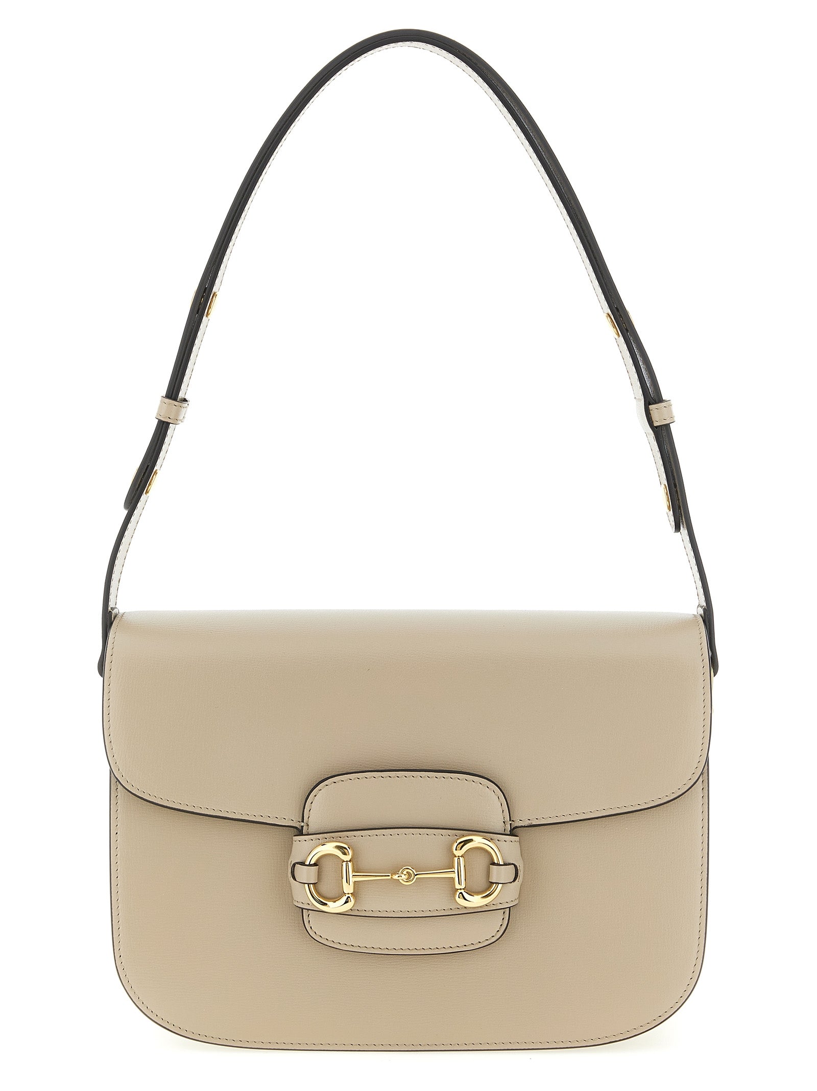 Beigefarbene Kalbshaut Schultertasche