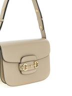 Beigefarbene Kalbshaut Schultertasche