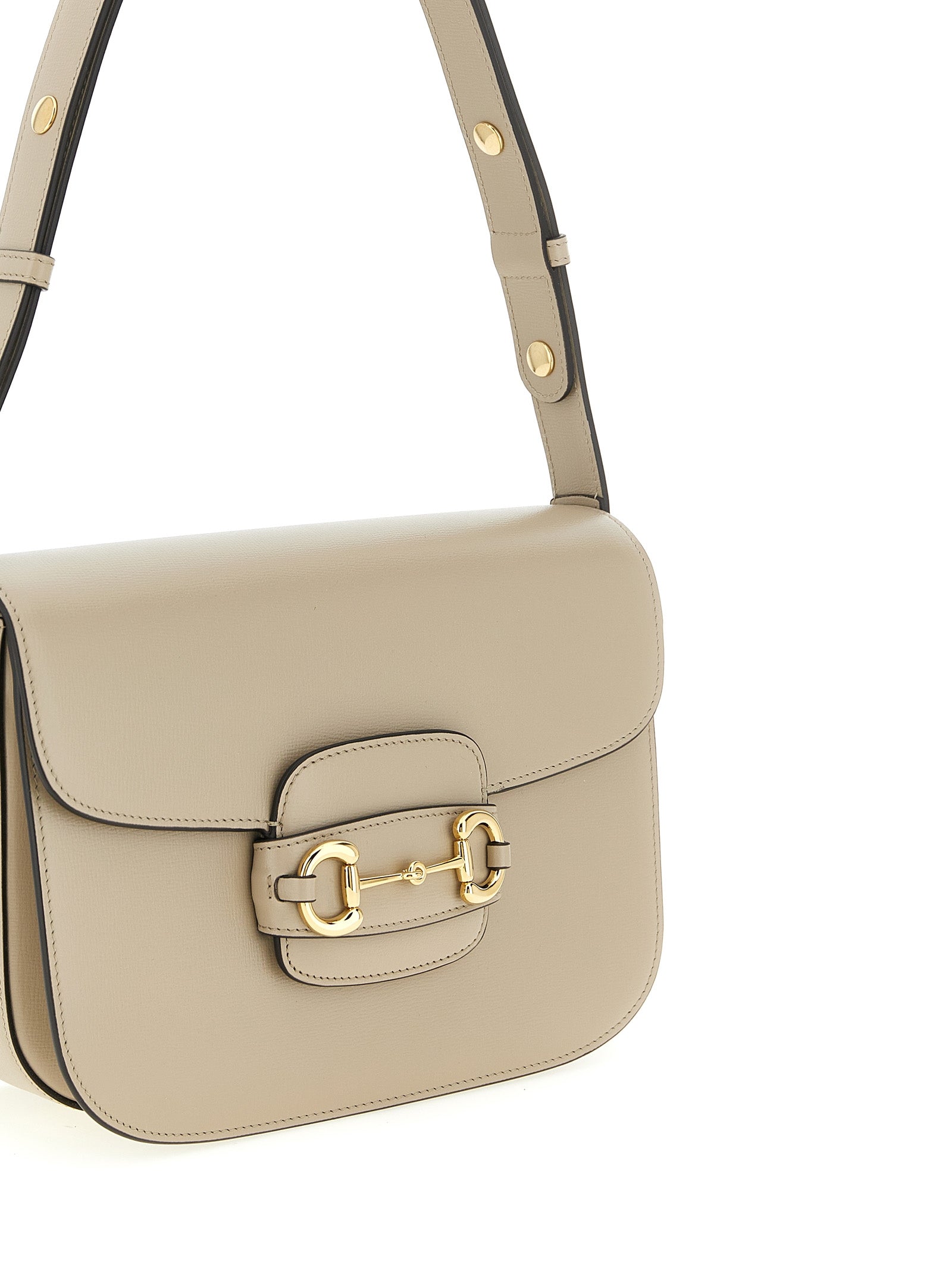 Beigefarbene Kalbshaut Schultertasche