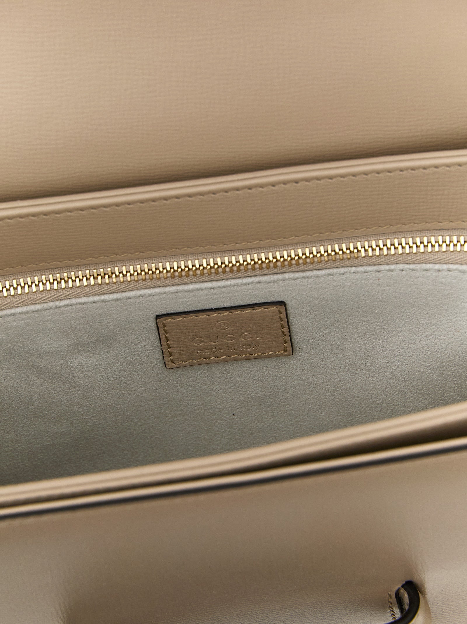 Beigefarbene Kalbshaut Schultertasche