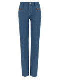 Blaue Jeans aus Baumwolle im geraden Schnitt