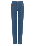 Blaue Jeans aus Baumwolle im geraden Schnitt