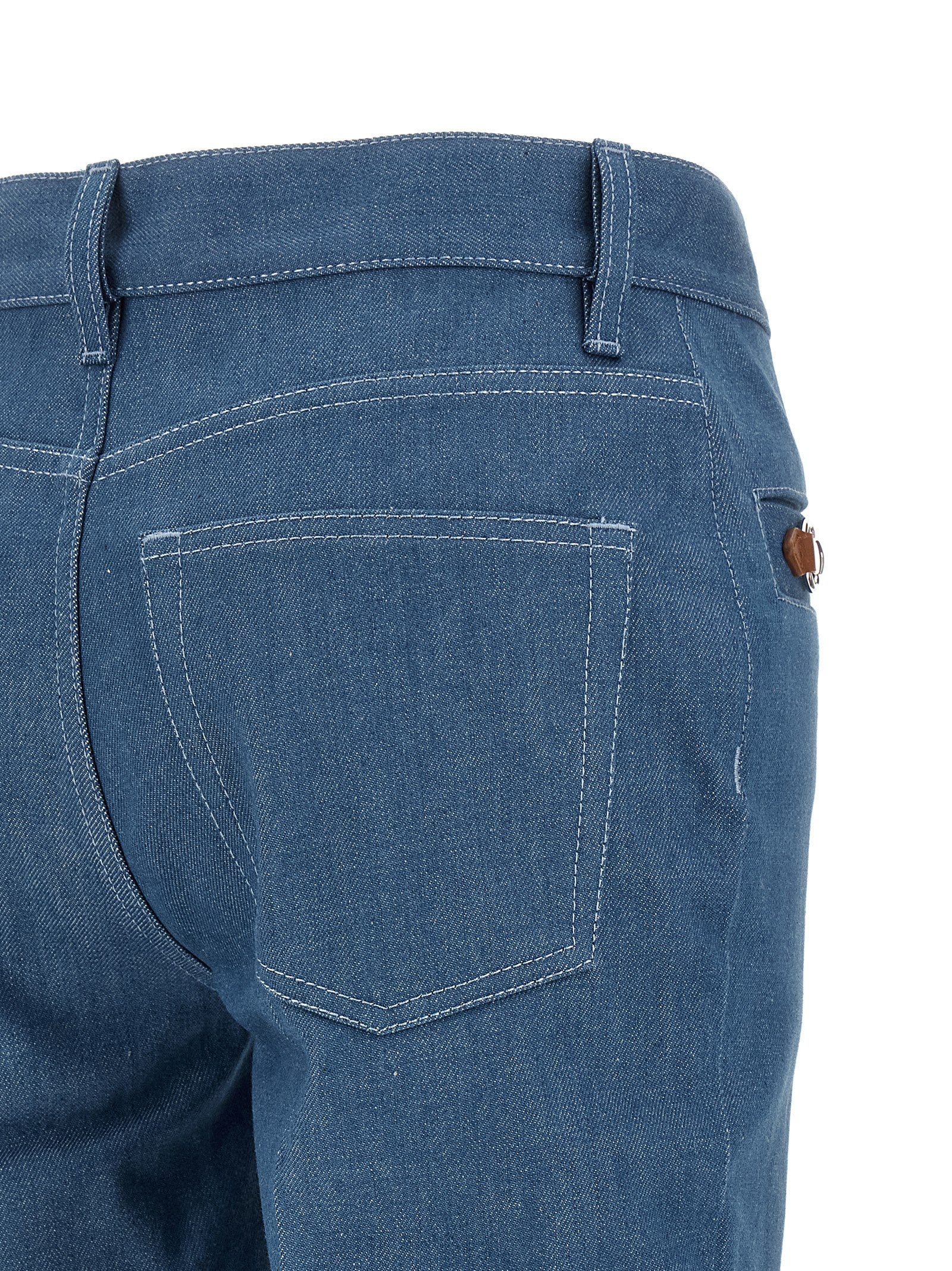 Blaue Jeans aus Baumwolle im geraden Schnitt