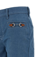 Blaue Jeans aus Baumwolle im geraden Schnitt